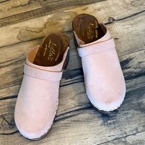 Lotta From Stockholm Light Pink Suede Mules